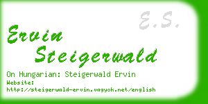 ervin steigerwald business card